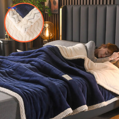 Blanket Double-Layer Fleece Reversible Machine-Washable