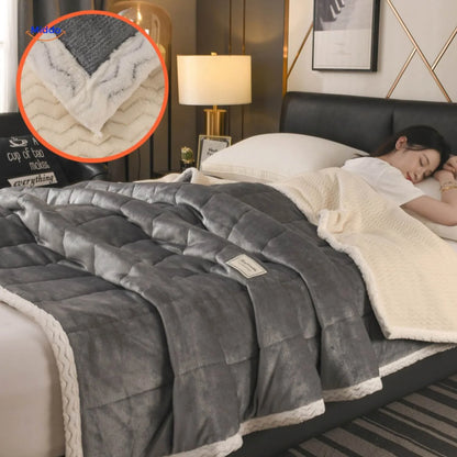 Blanket Double-Layer Fleece Reversible Machine-Washable