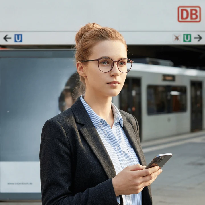 Blue Light Glasses Round Plastic Frame Multiple Strengths