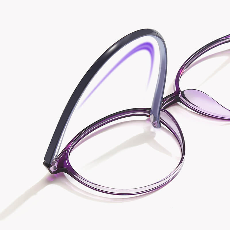 Blue Light Glasses Round Plastic Frame Multiple Strengths