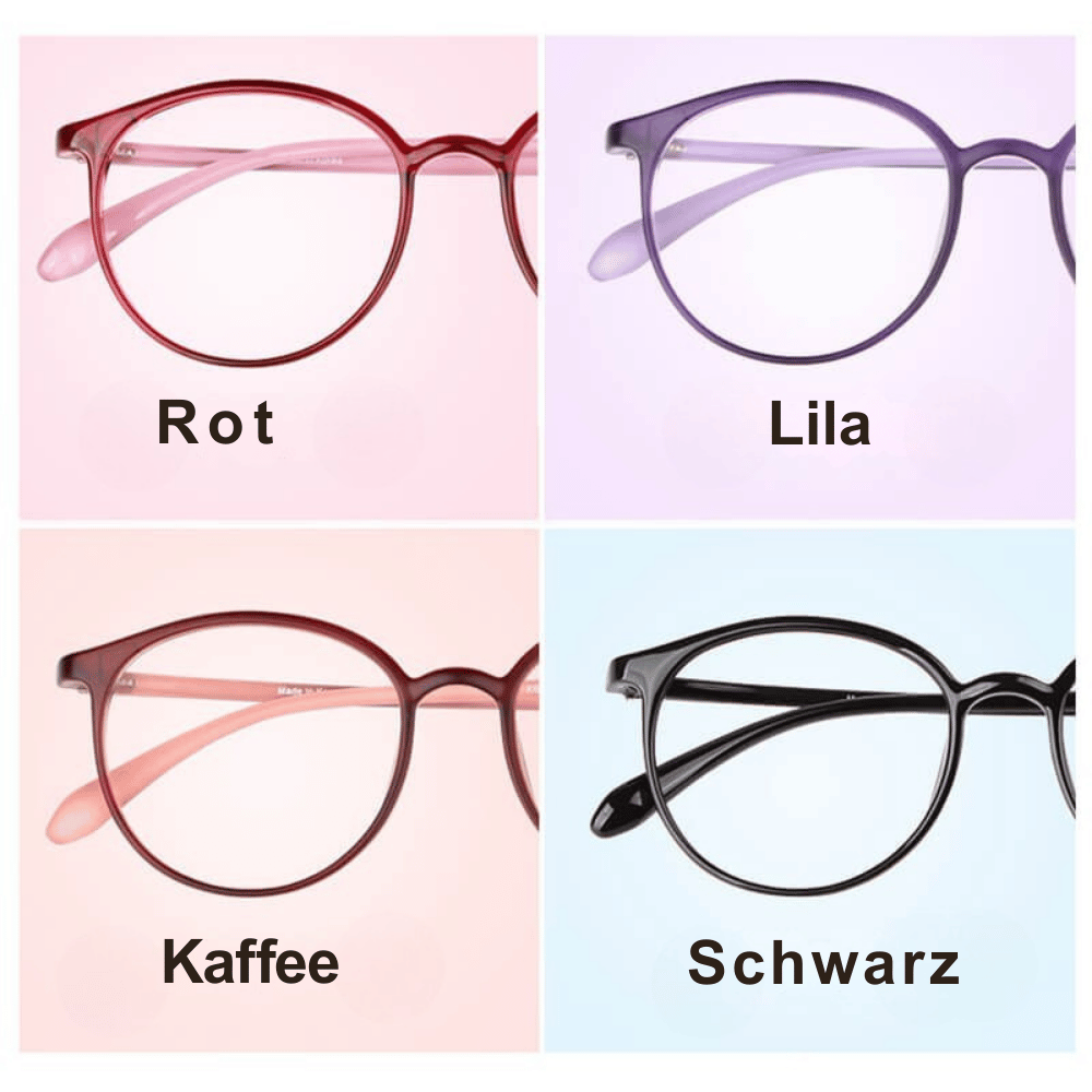 Blue Light Glasses Round Plastic Frame Multiple Strengths