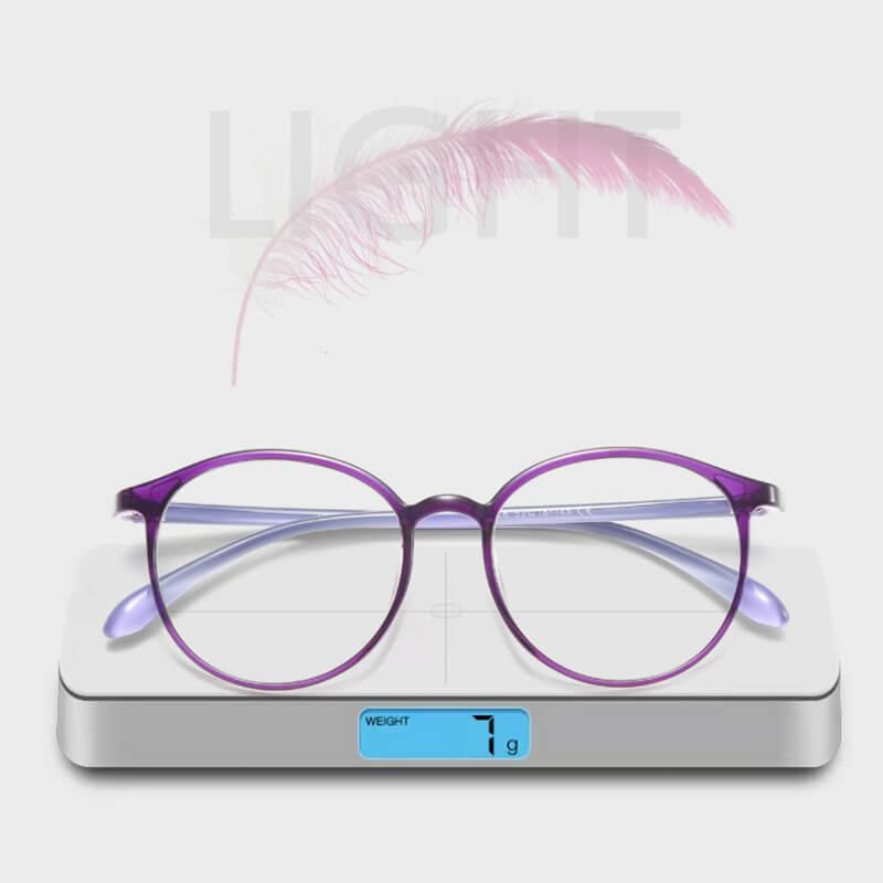 Blue Light Glasses Round Plastic Frame Multiple Strengths