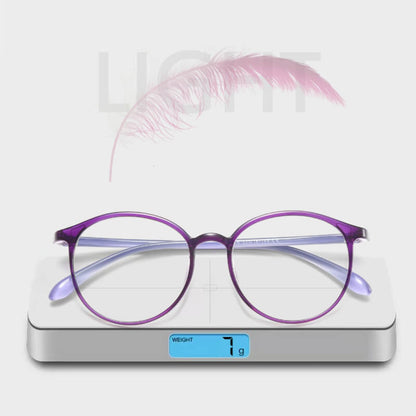 Blue Light Glasses Round Plastic Frame Multiple Strengths