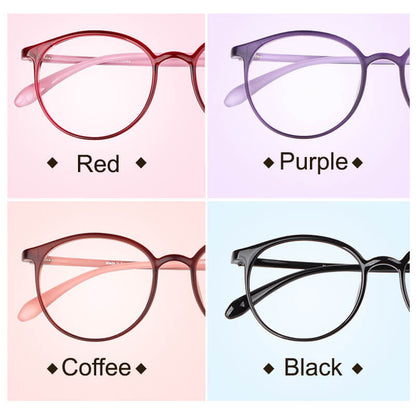 Blue Light Glasses Round Plastic Frame Multiple Strengths