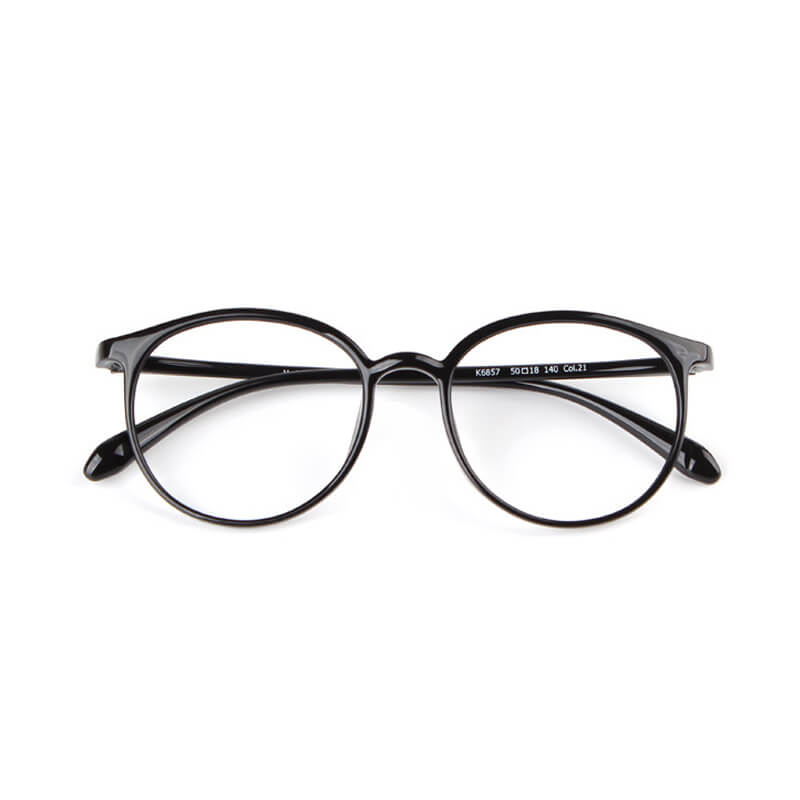 Blue Light Glasses Round Plastic Frame Multiple Strengths