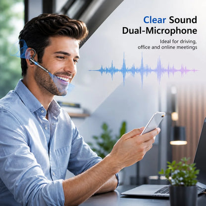 Bluetooth Headset Dual-Mic Noise Cancelling 25 Hour Talk Time
