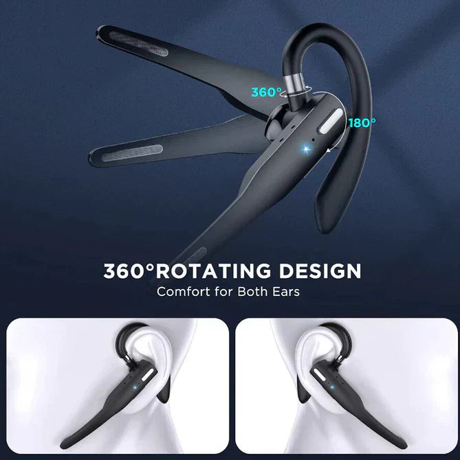 Bluetooth Headset Noise Cancelling Dual-Device Pairing 25-Hour Battery