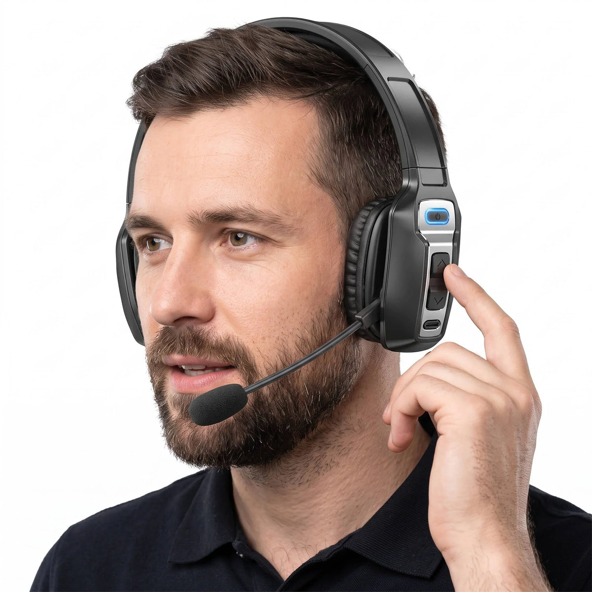 Bluetooth Headset Noise-Cancelling Microphone 35-Hour Talk Time