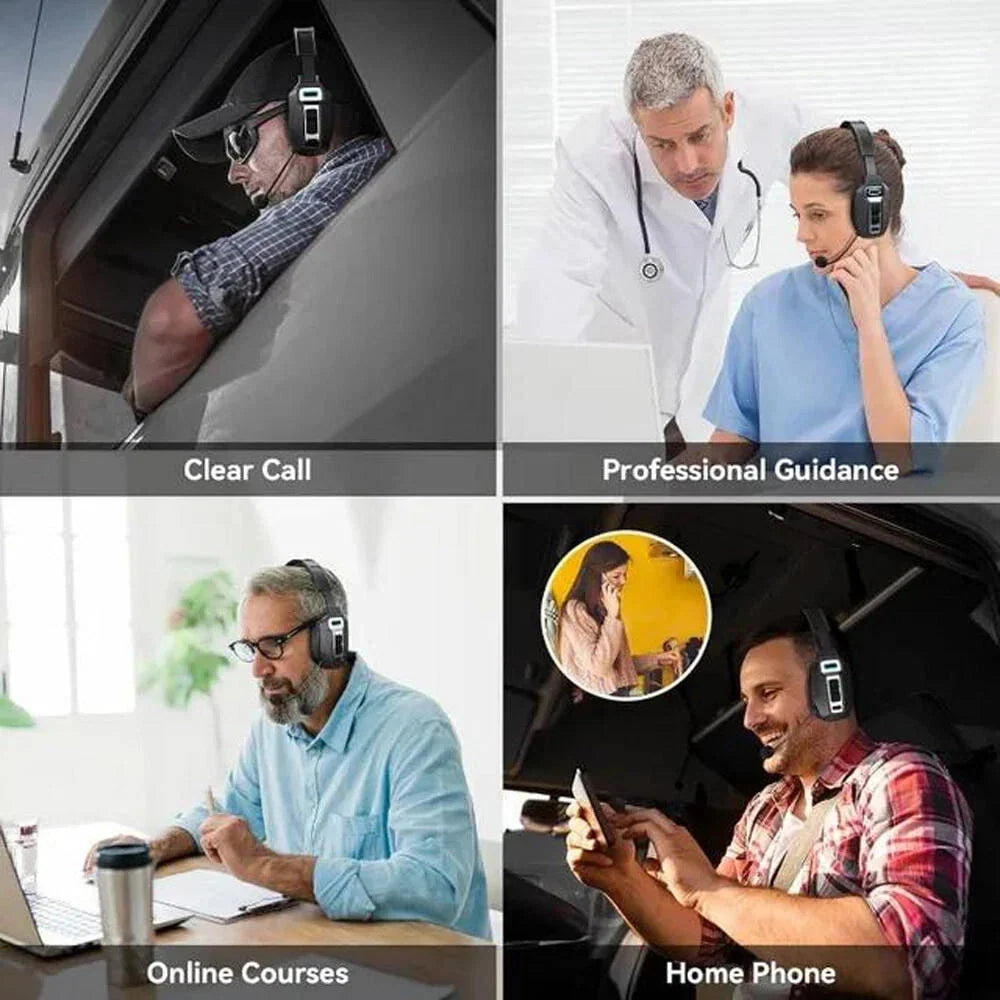 Bluetooth Headset Noise-Cancelling Microphone 35-Hour Talk Time