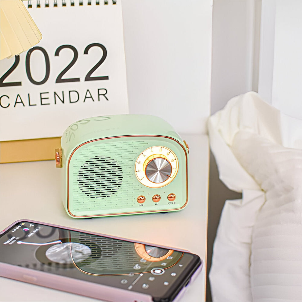 Bluetooth Speaker Retro Wood Finish Portable