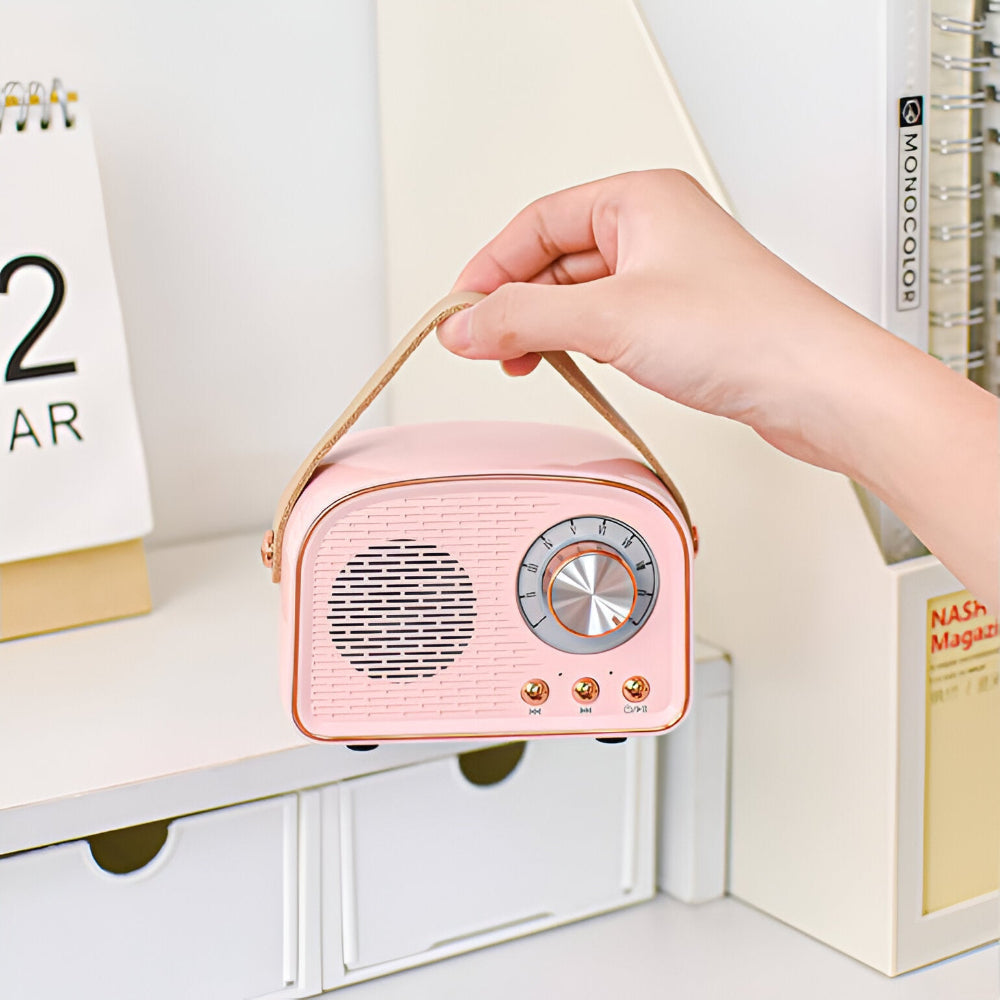 Bluetooth Speaker Retro Wood Finish Portable