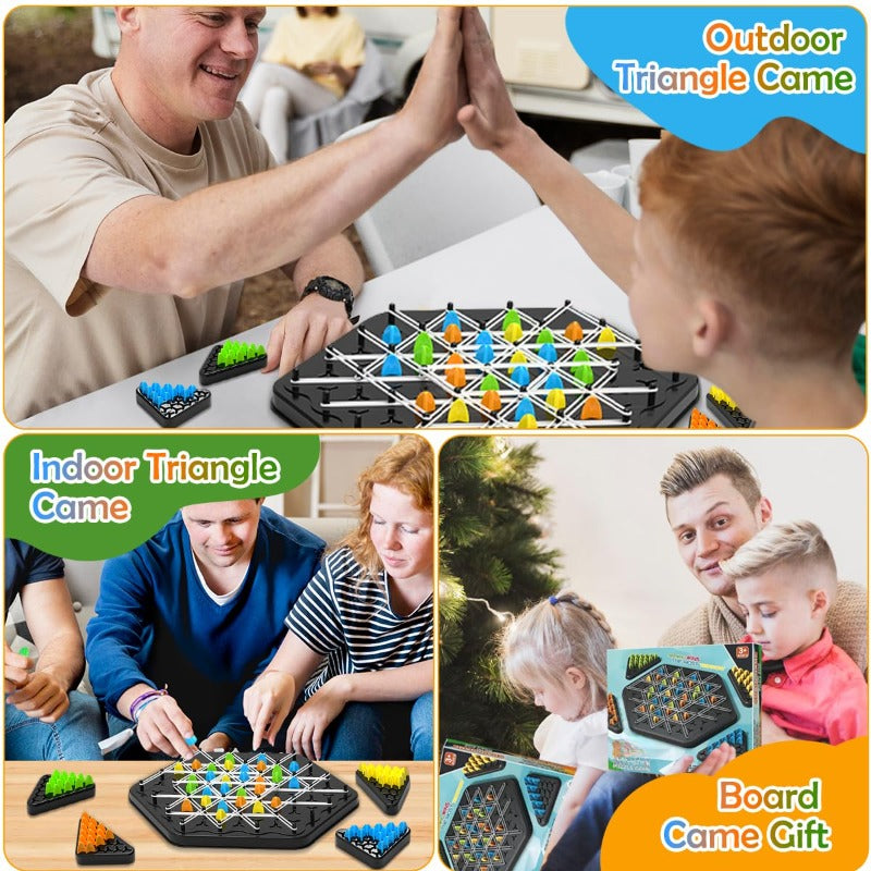 Board Game Triangle Strategy Pegs & Rubber Bands