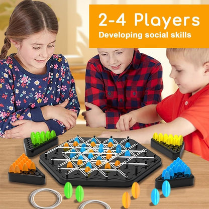 Board Game Triangle Strategy Pegs & Rubber Bands