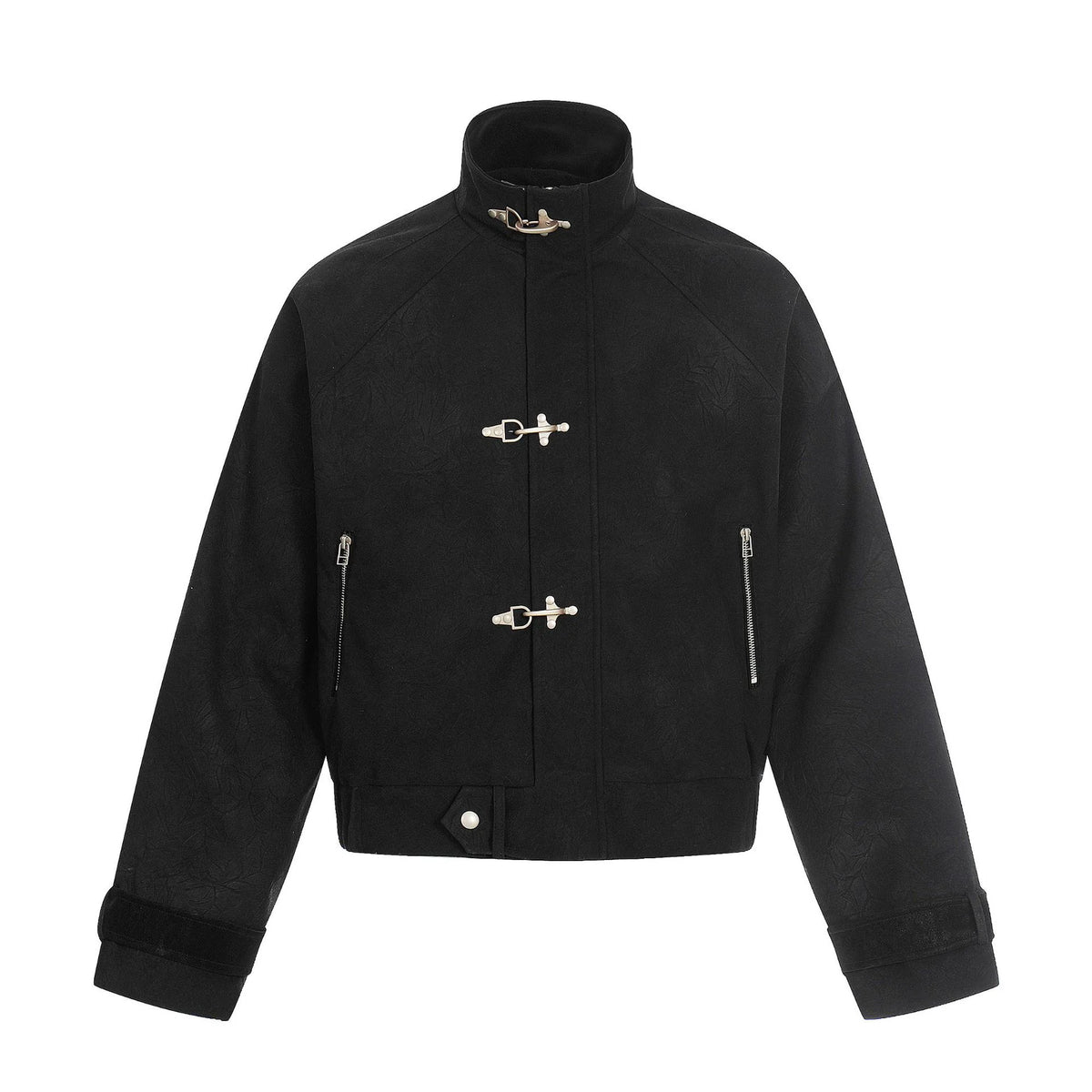 Bomber Jacket Cropped Boxy Fit Toggle Closures & Adjustable Cuffs