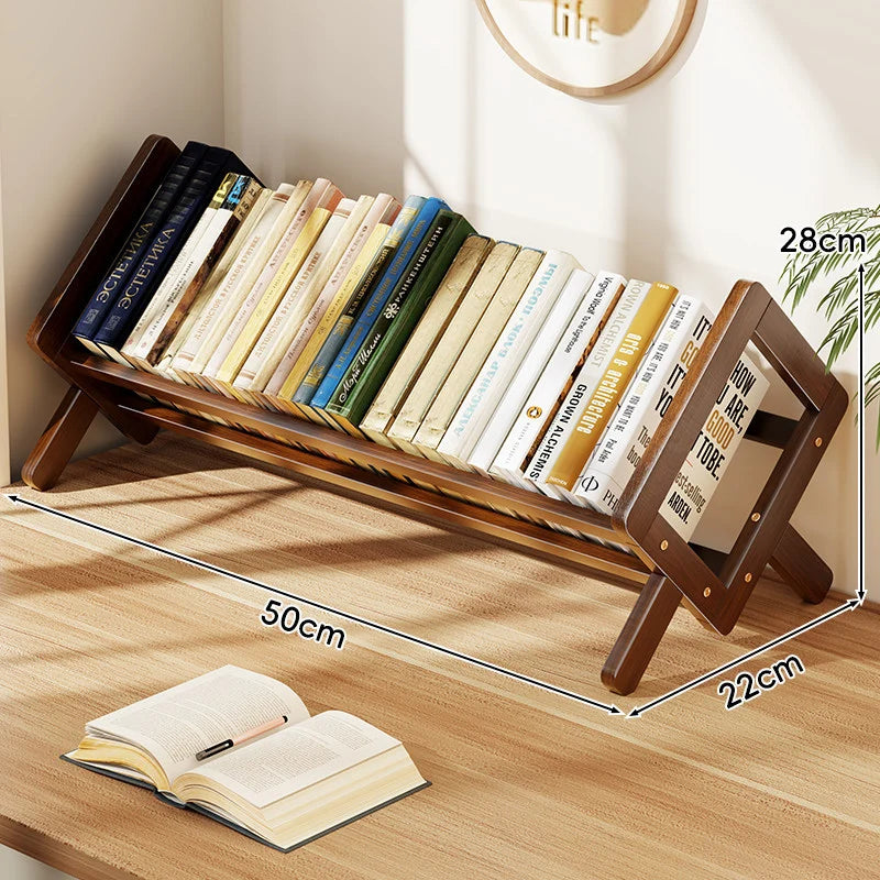 Book Display Rack Bamboo Folding A-Frame Slanted Shelf