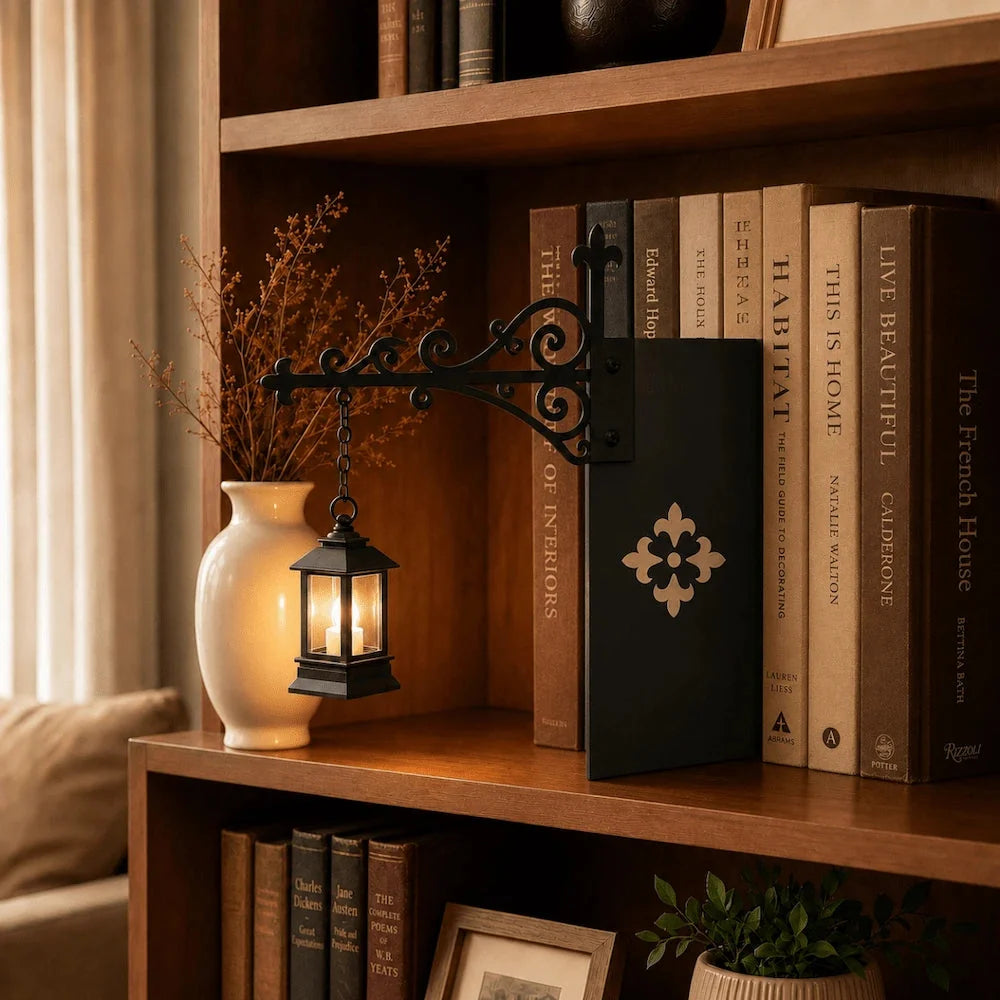 Bookshelf Light Wrought Iron Bracket Battery Operated Warm White