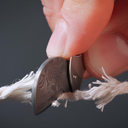 Bottle Opener Mini Titanium Damascus Steel Keyring