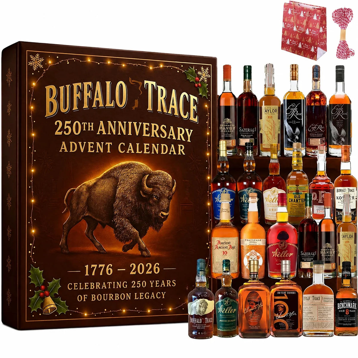 Bourbon Advent Calendar Acrylic 24 Bottle Ornaments