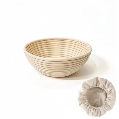 Bread Proofing Basket Handwoven Rattan Ridged Interior Cotton Liner Included