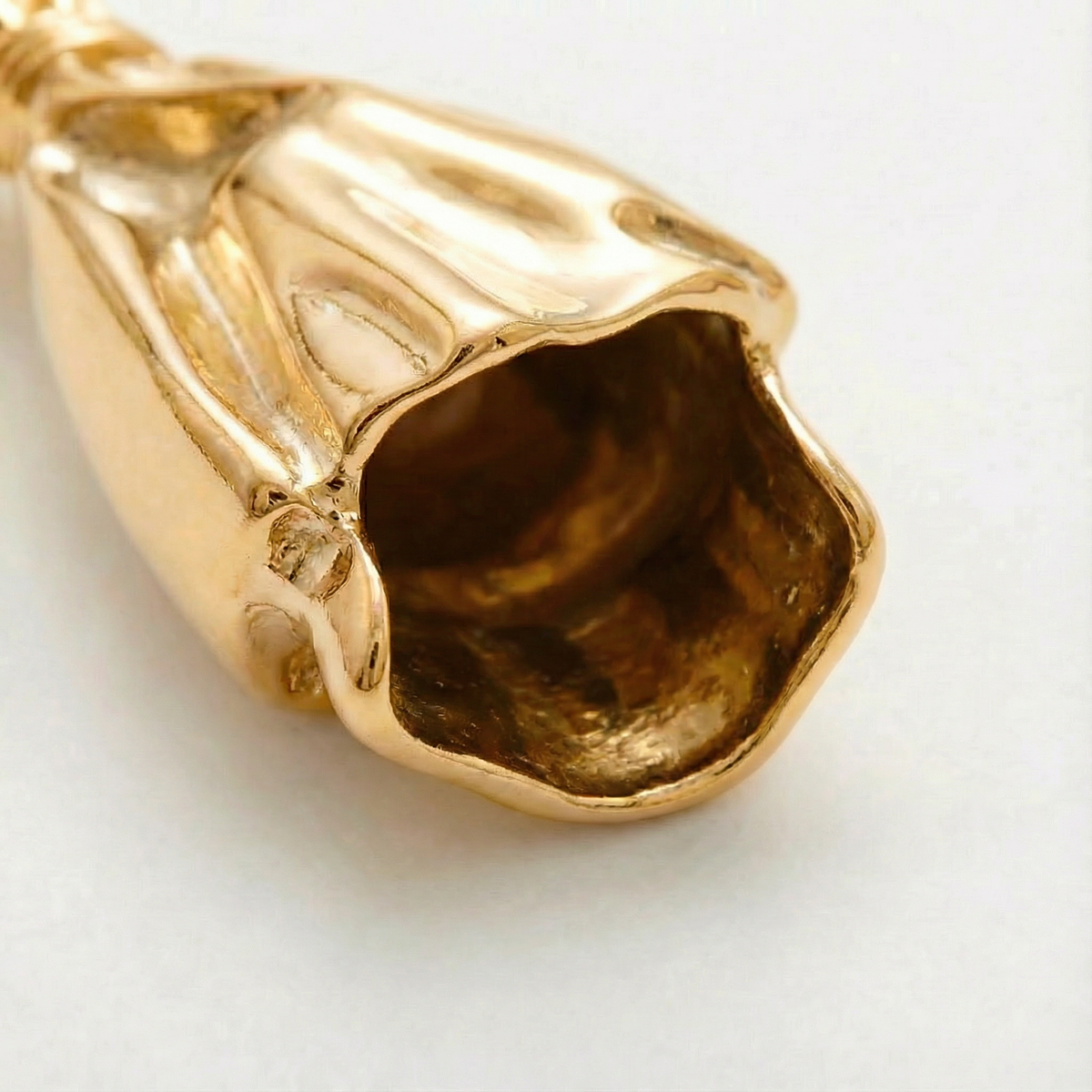 Brooch Polished Metal Vase For Real Stems