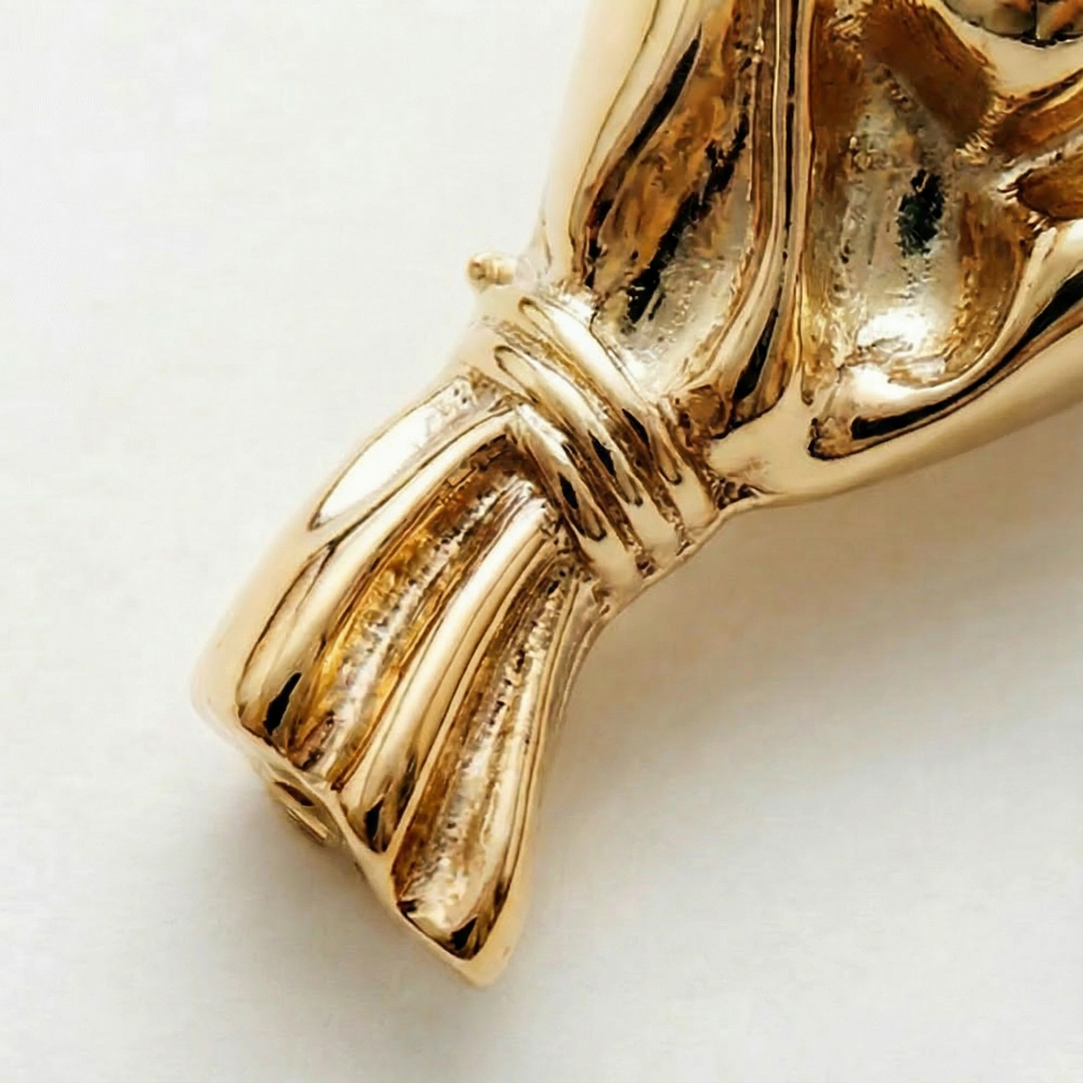 Brooch Polished Metal Vase For Real Stems