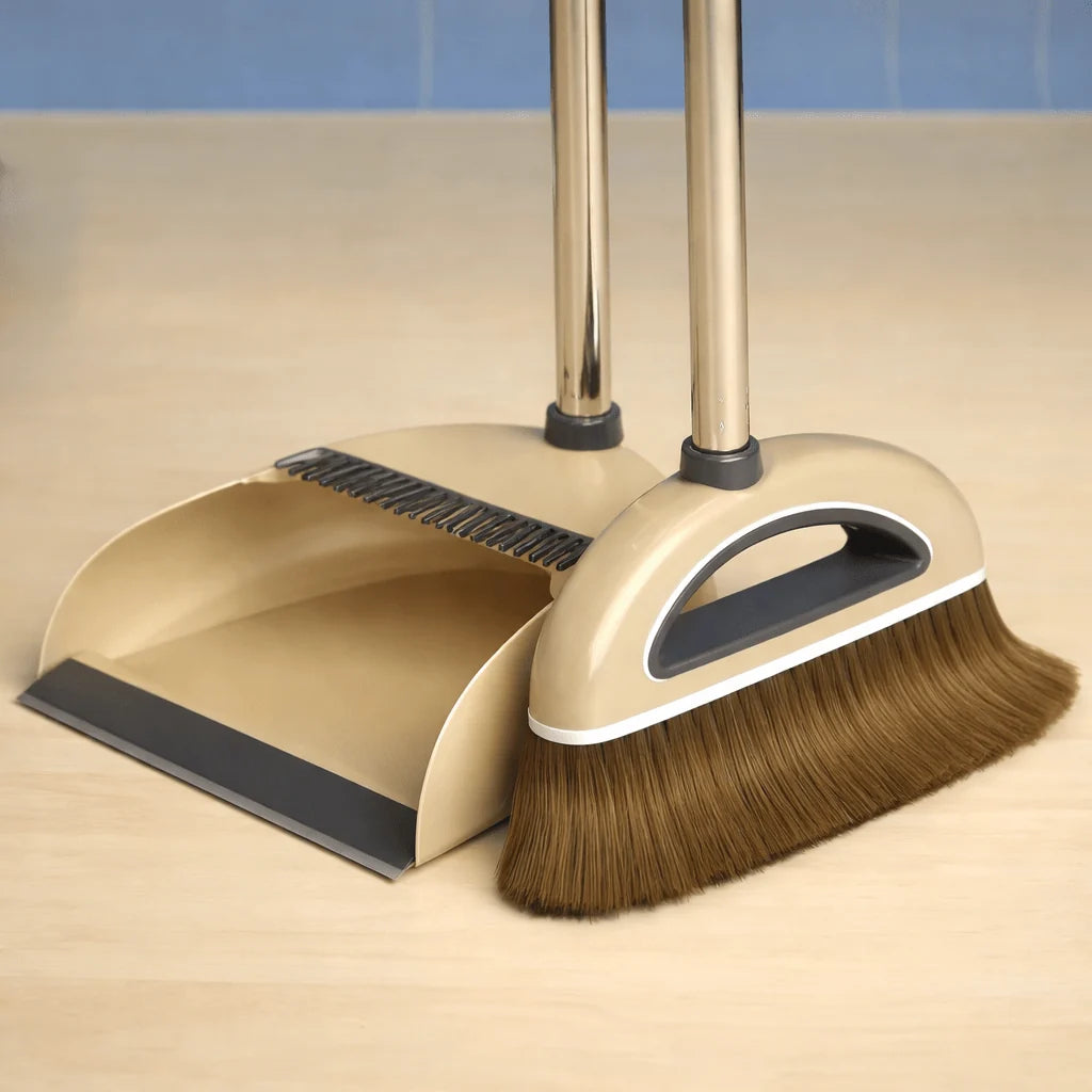 Broom and Dustpan Set Lightweight Indoor & Outdoor Cleaning