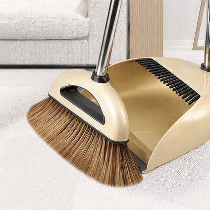 Broom and Dustpan Set Lightweight Indoor & Outdoor Cleaning