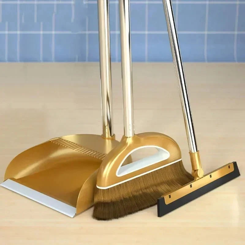 Broom and Dustpan Set Lightweight Indoor & Outdoor Cleaning