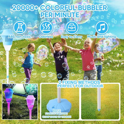 Bubble Machine 20,000 Bubbles/Min Music & LED Rechargeable USB