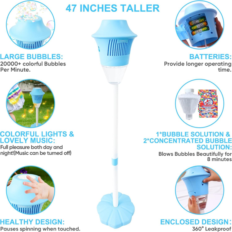 Bubble Machine 20,000 Bubbles Per Minute LED & Music