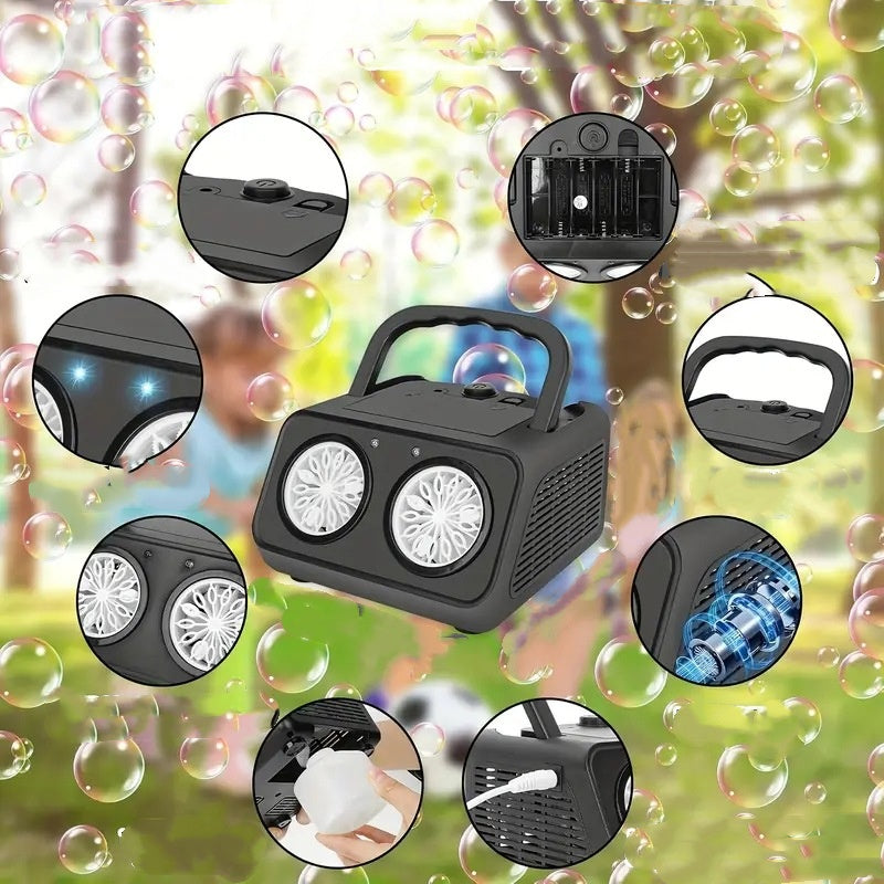 Bubble Machine 26 Nozzles Rechargeable & Portable