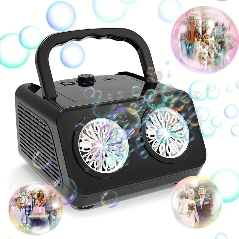 Bubble Machine 26 Nozzles Rechargeable & Portable