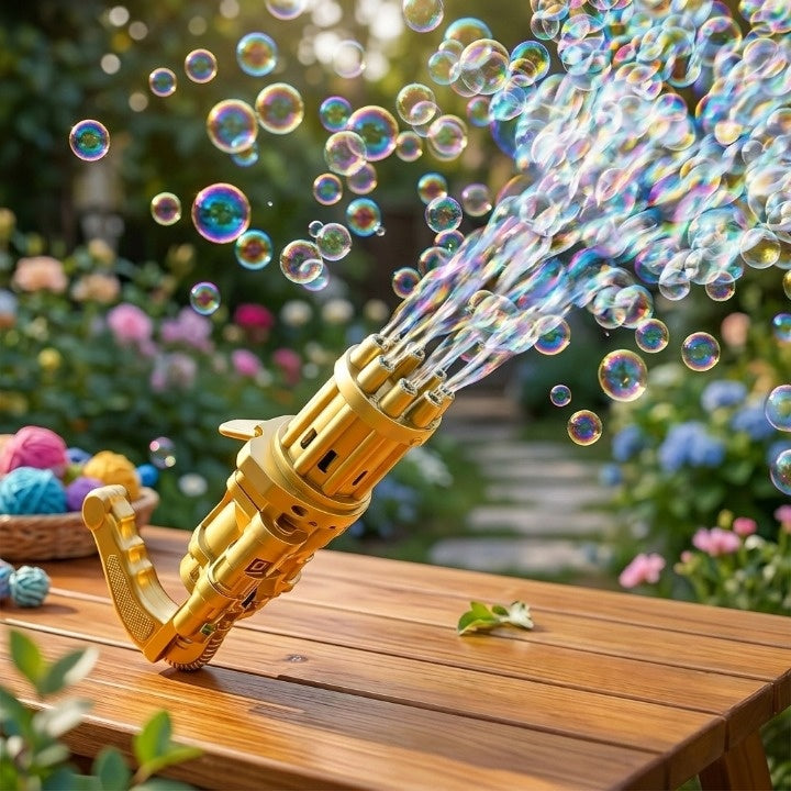 Bubble Machine Automatic Battery-Powered Pistol Grip