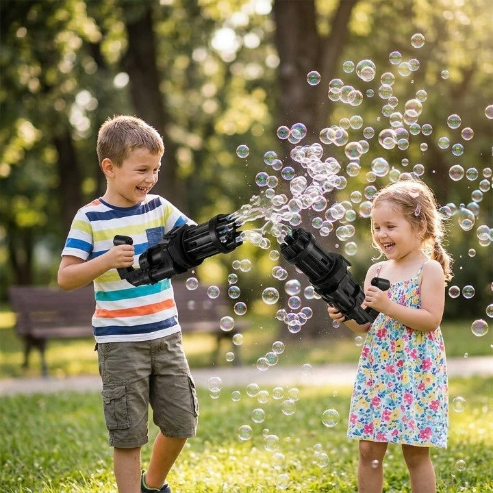 Bubble Machine Automatic Battery-Powered Pistol Grip