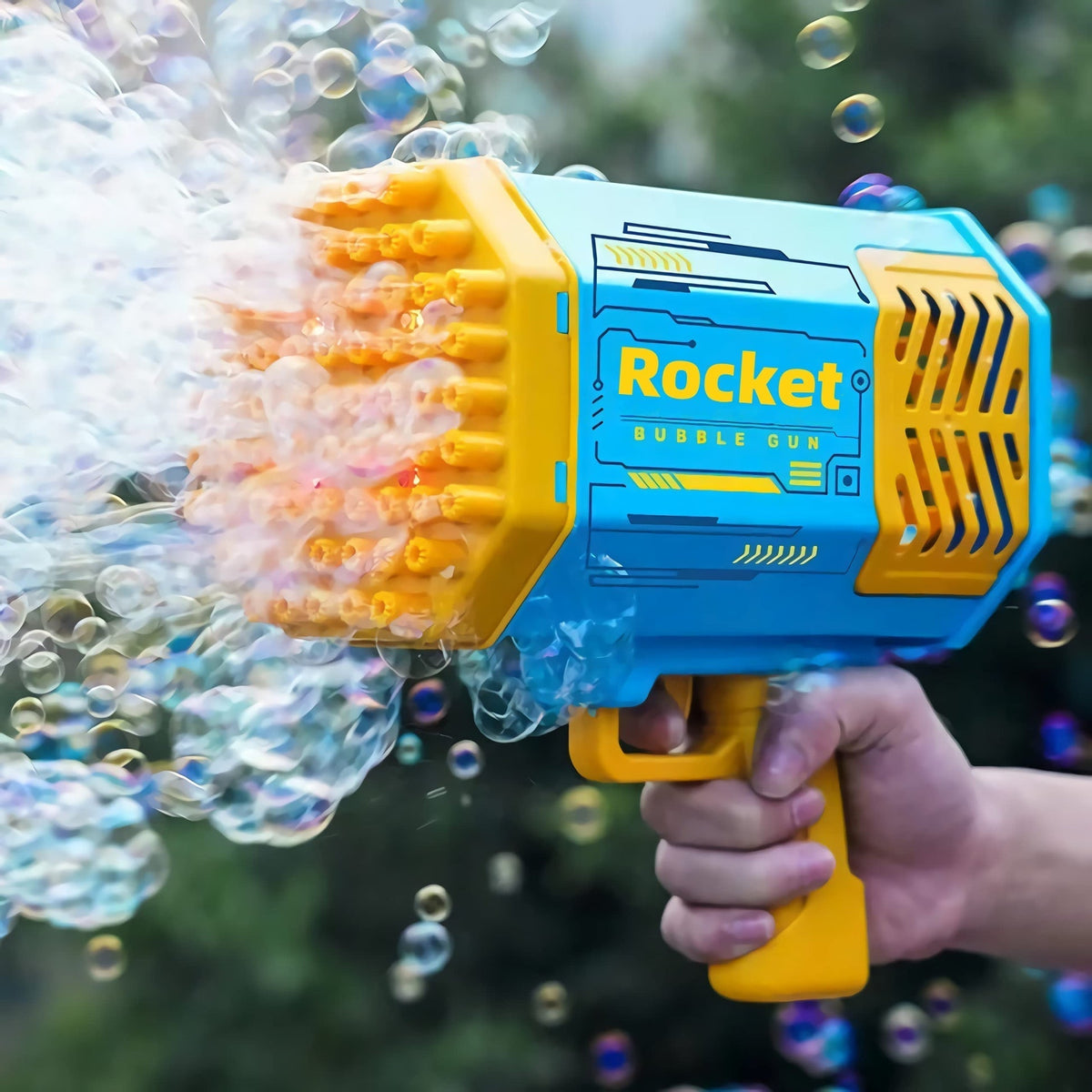Bubble Machine Integrated LED 69 Bubble Holes Battery Operated