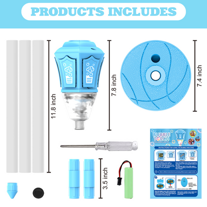 Bubble Machine Lamppost LED Remote Control Battery Powered