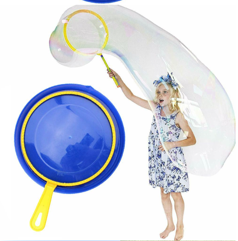 Bubble Wand Set Giant Opening Tray Included Non-Toxic Plastic
