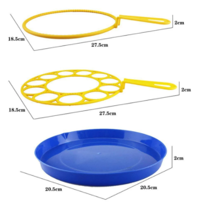 Bubble Wand Set Giant Opening Tray Included Non-Toxic Plastic