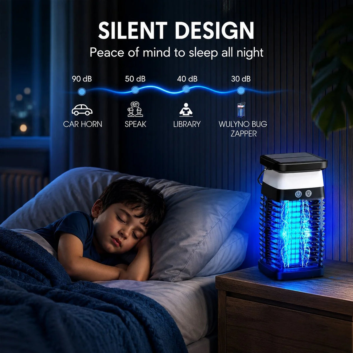Bug Zapper Lantern Dual-Mode Solar & USB-C Rechargeable