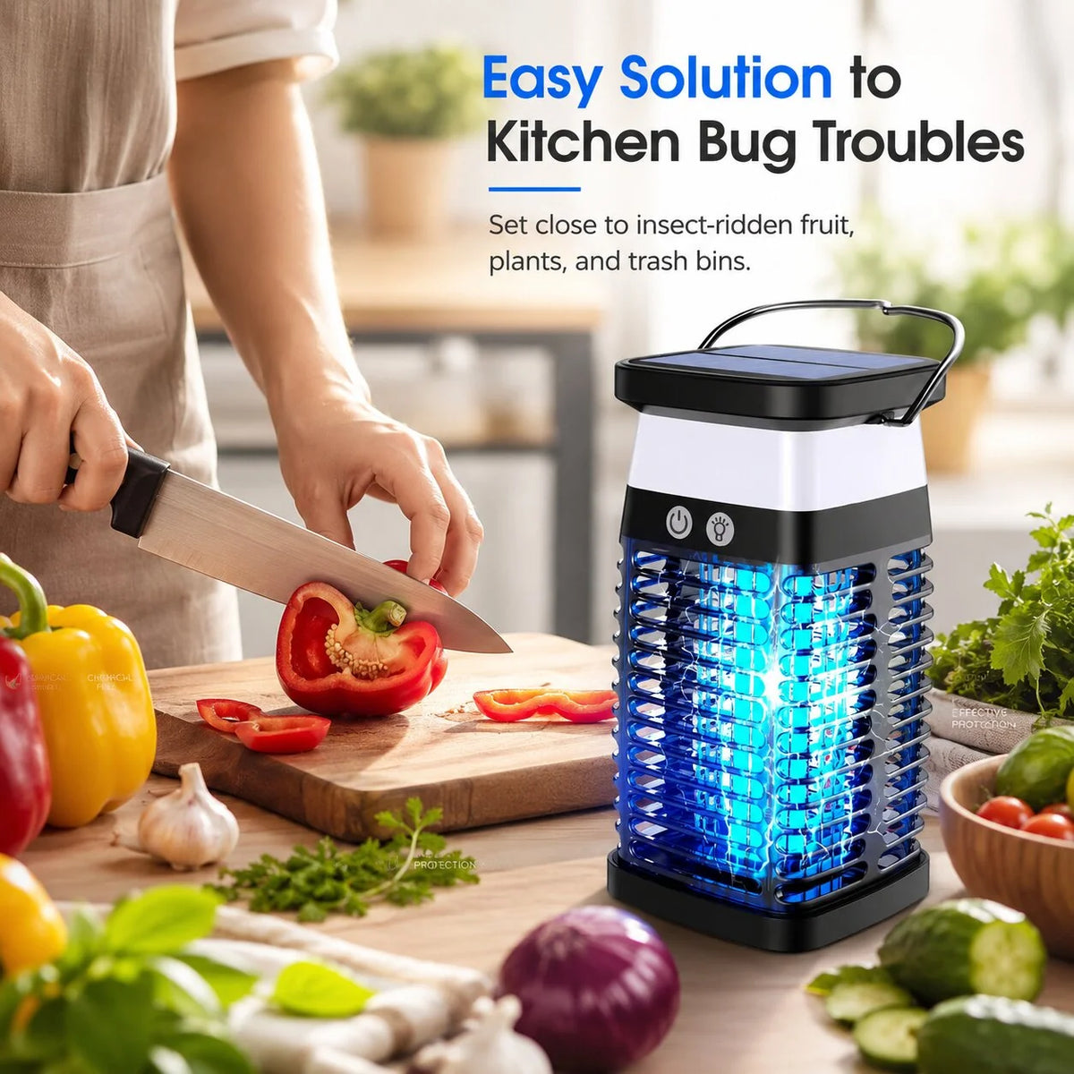 Bug Zapper Lantern Dual-Mode Solar & USB-C Rechargeable