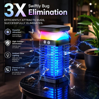 Bug Zapper Lantern Dual-Mode Solar & USB-C Rechargeable