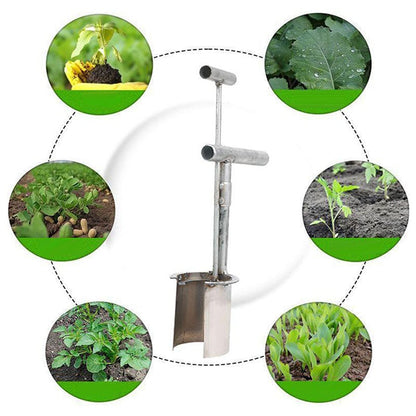 Bulb Planting Tool Ergonomic T-Handle Rust-Resistant Stainless Steel