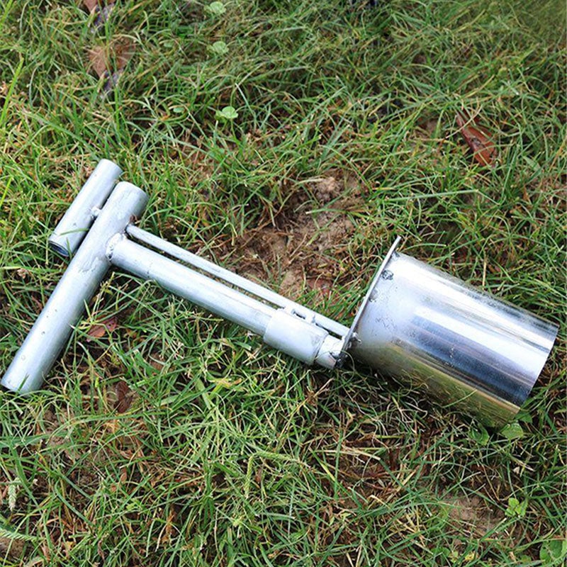 Bulb Planting Tool Ergonomic T-Handle Rust-Resistant Stainless Steel