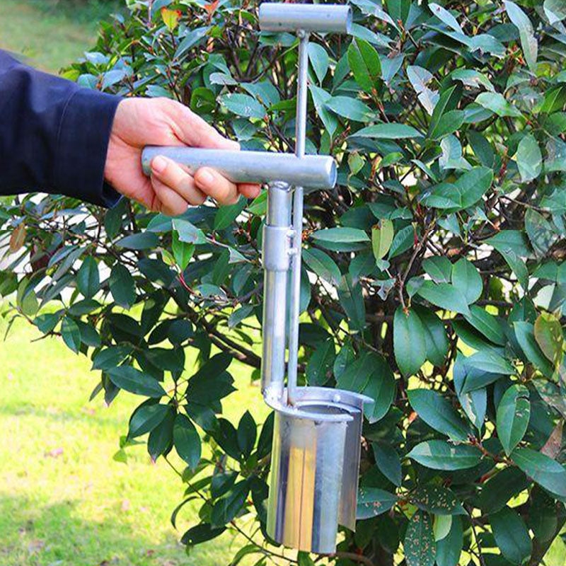 Bulb Planting Tool Ergonomic T-Handle Rust-Resistant Stainless Steel