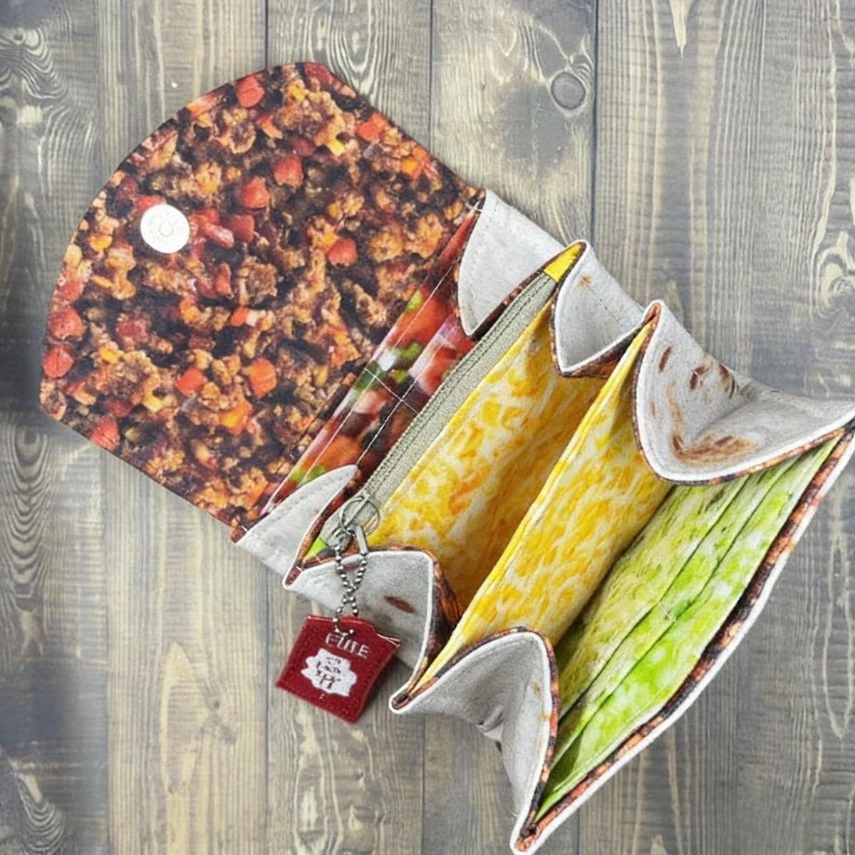 Burrito Wallet Magnetic Closure Holds 12 Cards