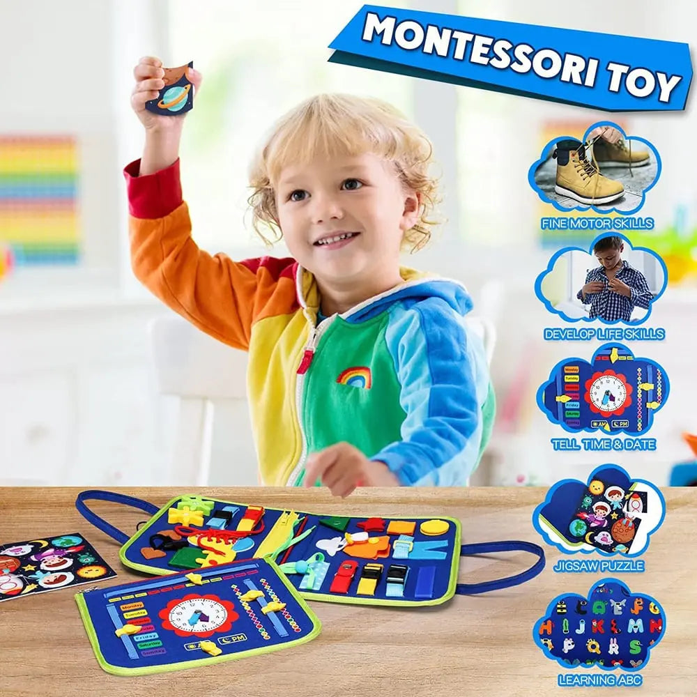 Busy Board Zippers Buttons & Buckles