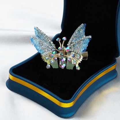 Butterfly Hair Clips Movable Wings & Rhinestone Accents
