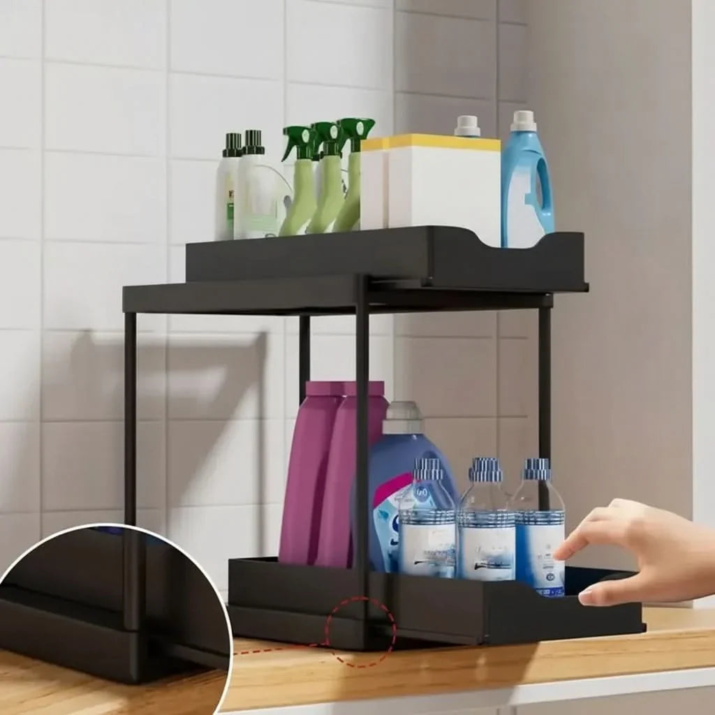 Cabinet Organizer Pull-Out Sliding Reinforced Steel
