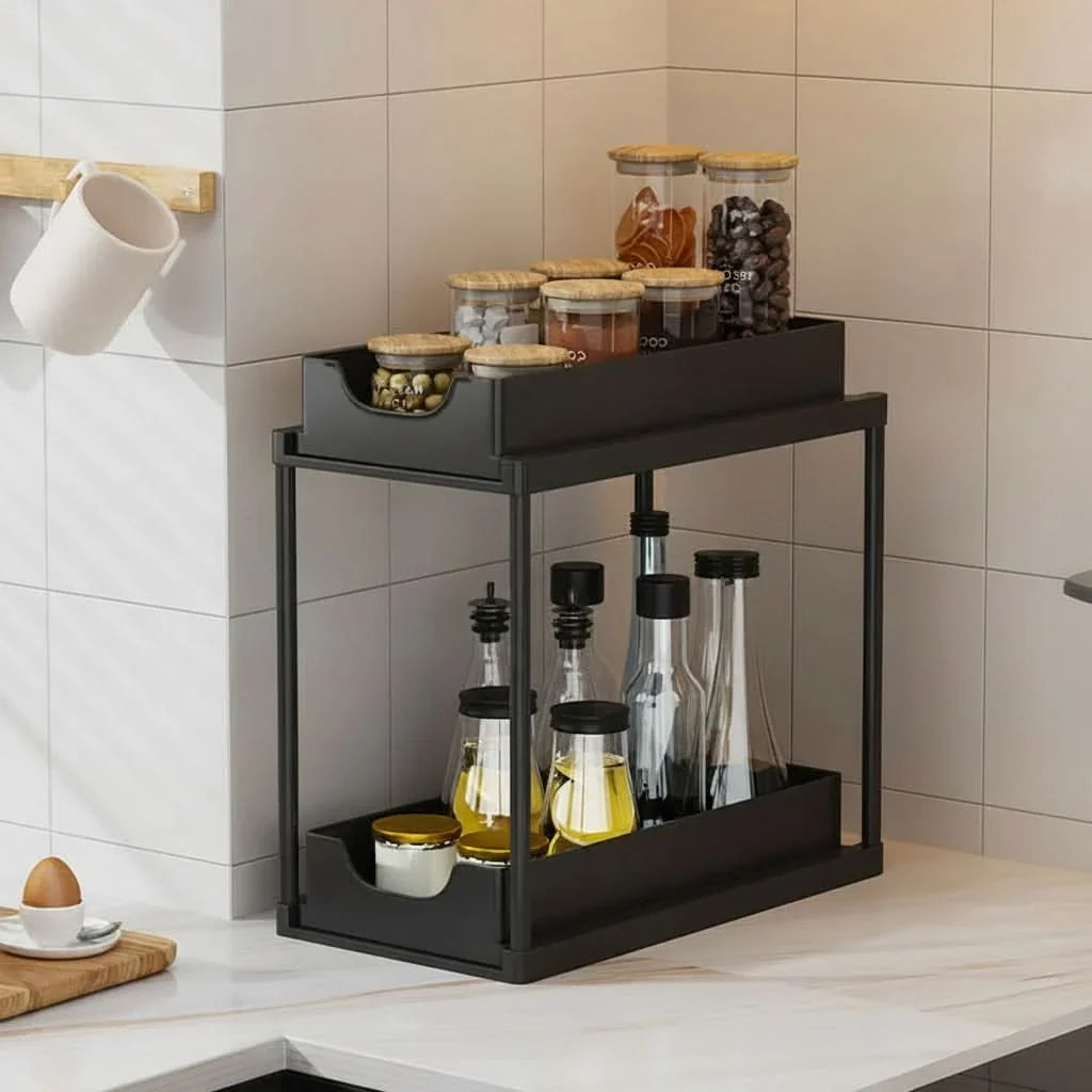 Cabinet Organizer Pull-Out Sliding Reinforced Steel