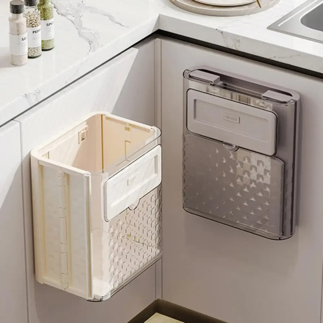 Cabinet Trash Can Foldable Space-Saving Tool-Free Installation